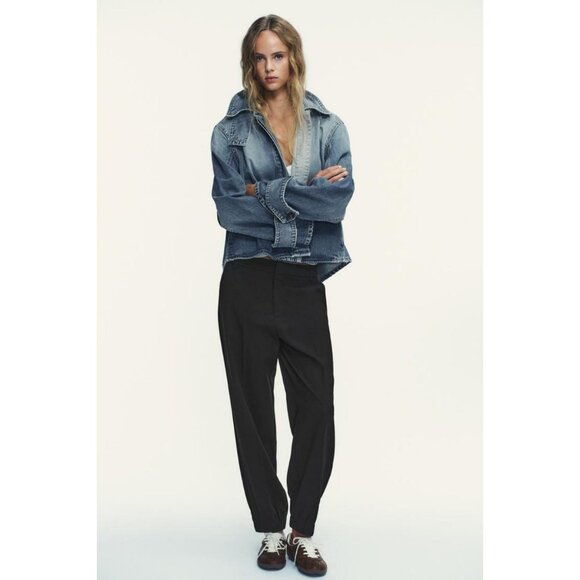 ZARA TRF HIGH NECK DENIM JACKET - Picture 2 of 8